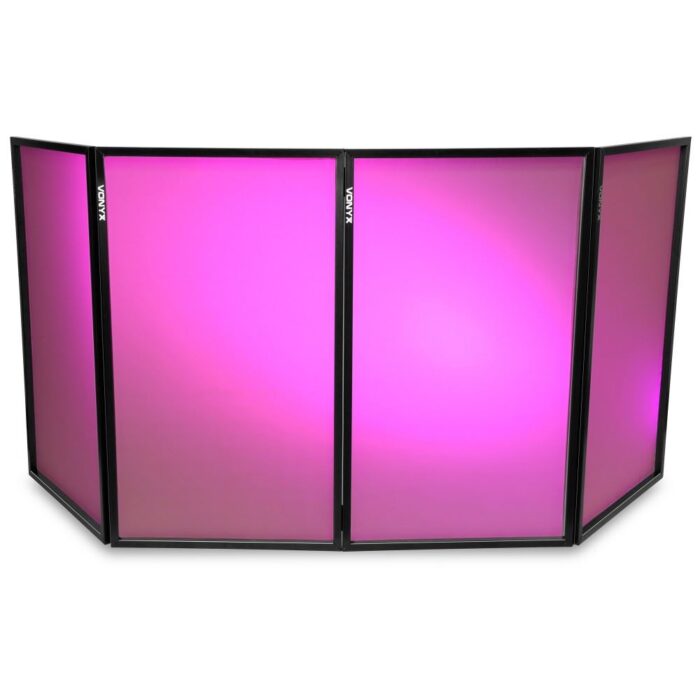 vonyx foldable dj screen purple light